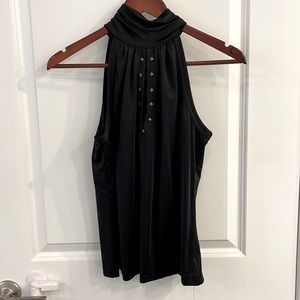 Tie back halter top. Black size M